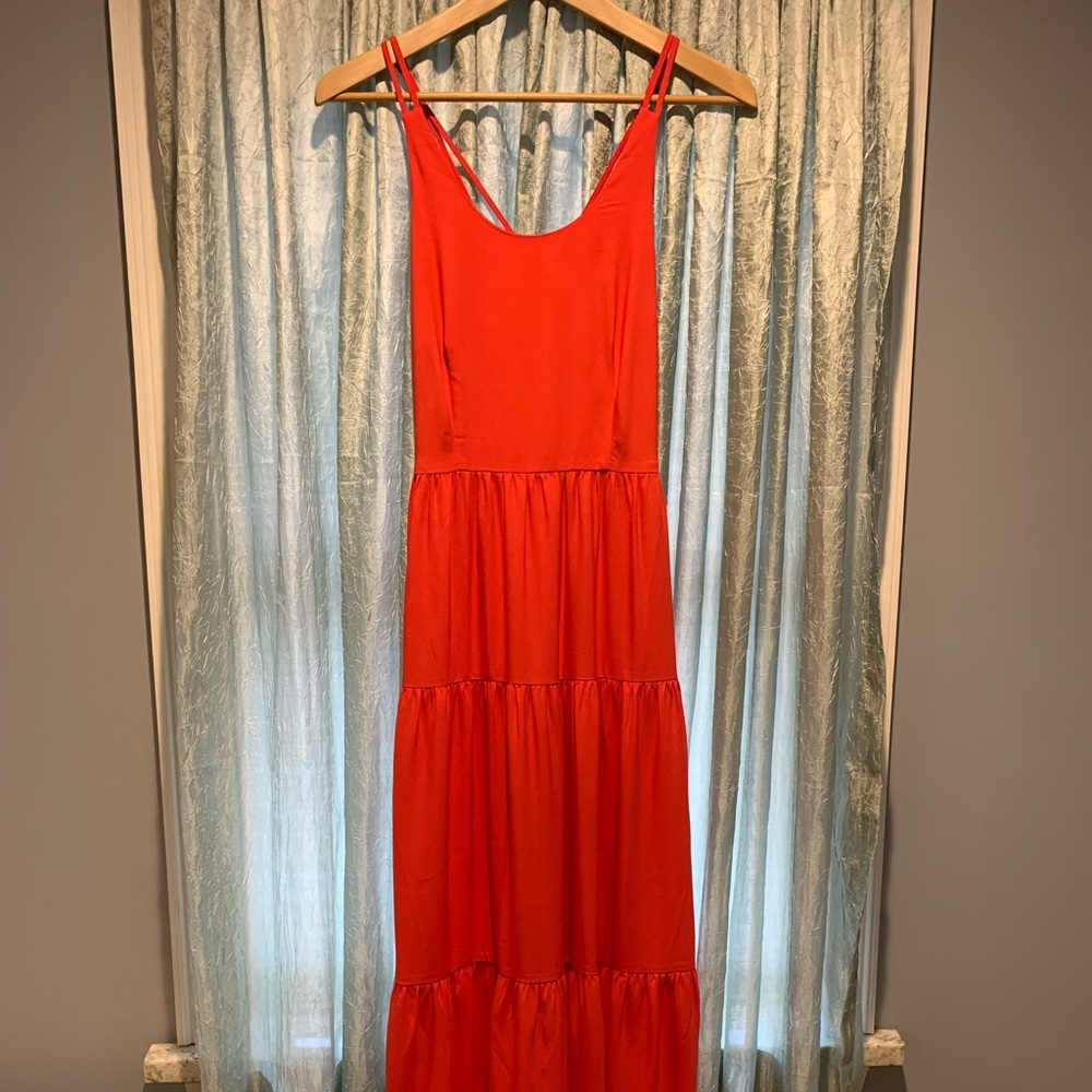 Loft Maxi Dress With Crisscross Back Straps